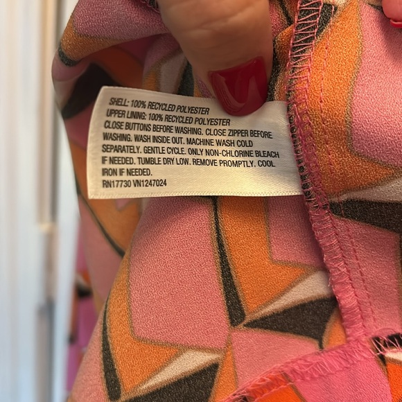 Pink Geometric Patterned Women's Dress - Picture 4 of 7